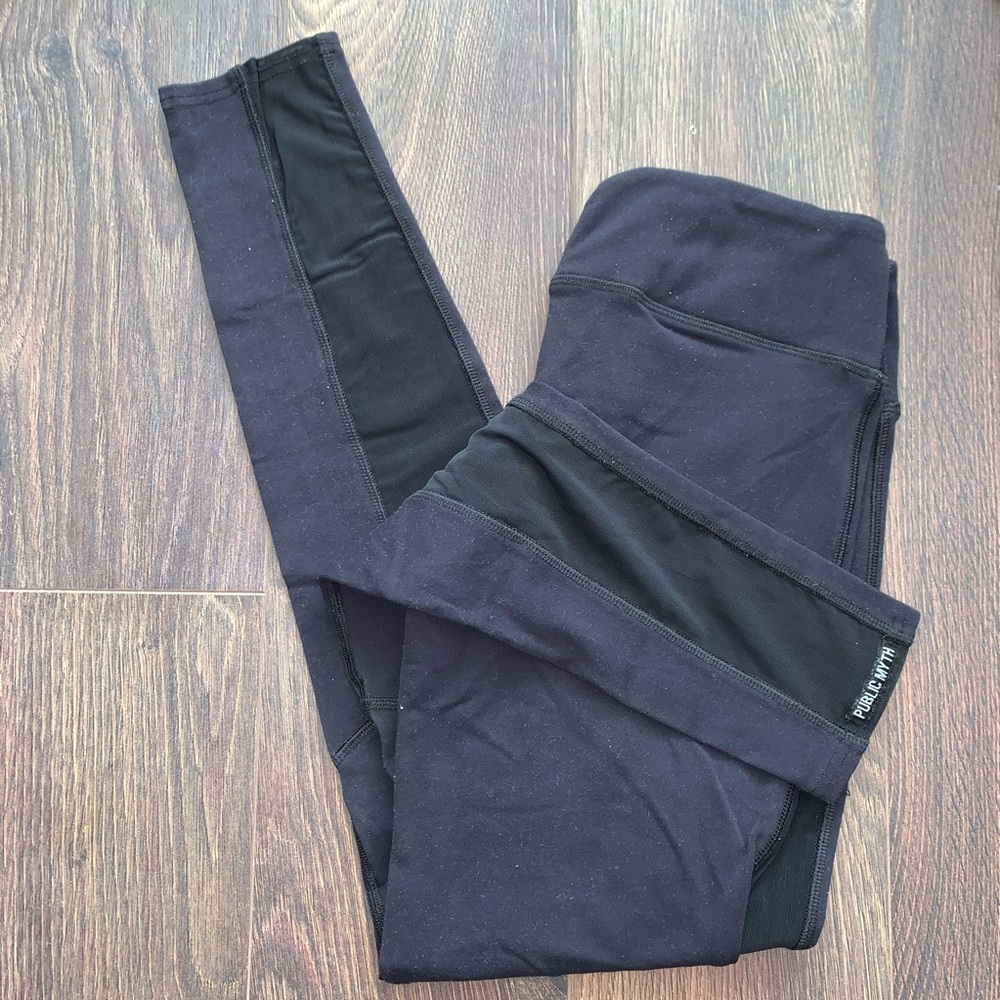 Public myth full length leggings with mesh detail